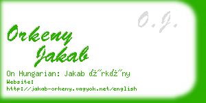 orkeny jakab business card